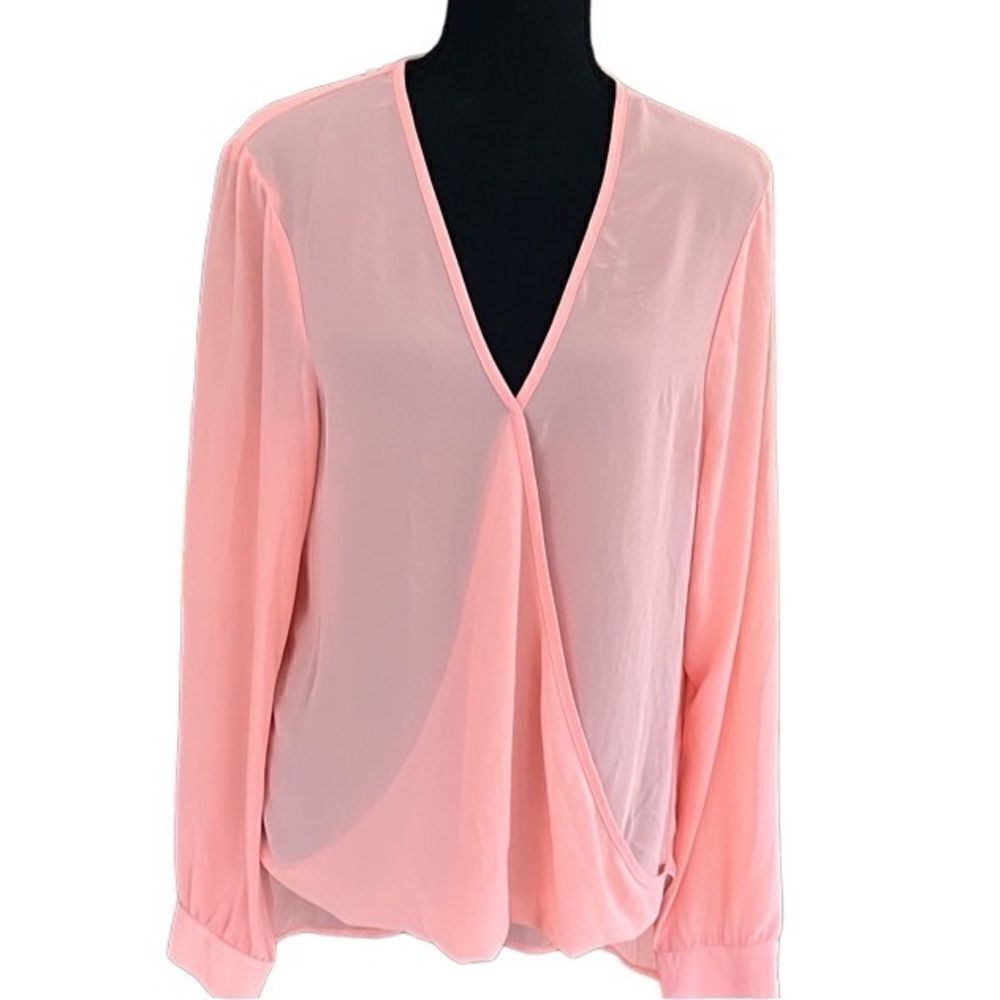 WAYF WHERE ARE YOU FROM? WAYF USA Coral Semi Sheer chiffon Loose Blouse
size L